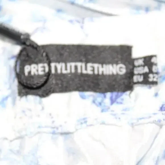 NWT Pretty Little Thing Blue Floral Pleated Maxi Dress Open Back Size 0 - Picture 4 of 5